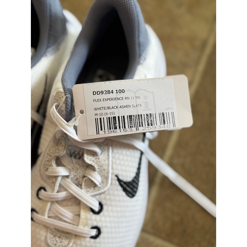 Nike Flex Experience Run 11 Next Nature White Black Ashen Slate Size 10 - Picture 9 of 12